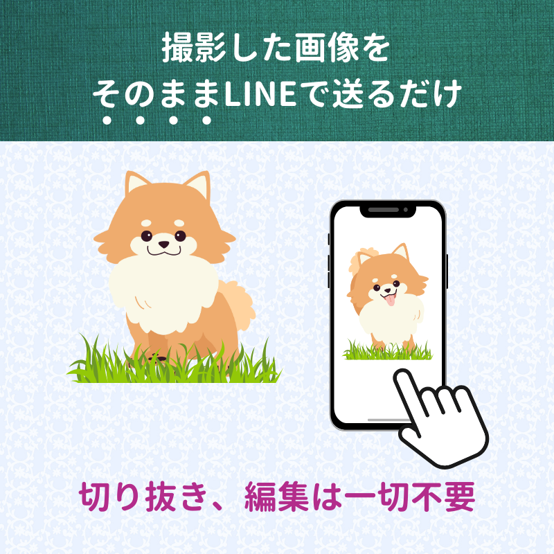 撮影した画像をそのままLINEで送るだけ
